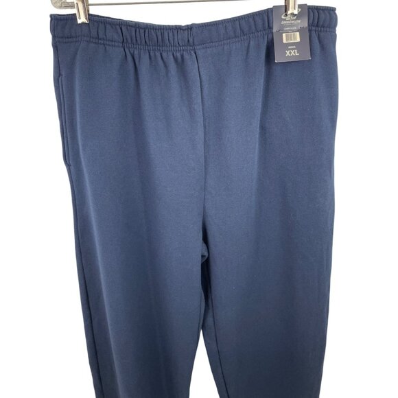 Logo Athletic Mens XXL Navy Blue Fleece Joggers Sweatpants Elastic & Drawstring - Picture 2 of 9